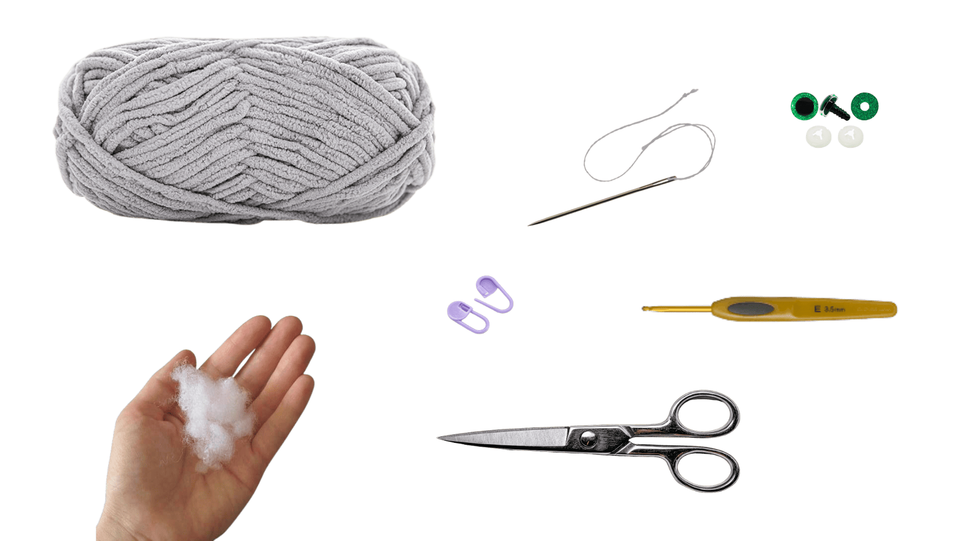 Kater mit langen Beinen BENÖTIGTE MATERIALIEN 1. Plüschgarn (zum Beispiel YarnArt Dolce (100g120m)) 2. Häkelnadel, Stärke 3,5 mm 3. Marker oder kontrastierende Fäden (zum Markieren des Reihenendes(2)(1)